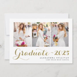 Convites Classe Dourada de Graduação de Colagem de Fotos 20