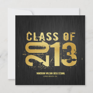Convites Classe Dourada Elegante de Preto e Metálico de 20