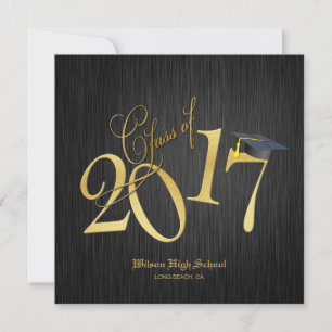 Convites Classe Dourada Elegante Funky de graduação de 20