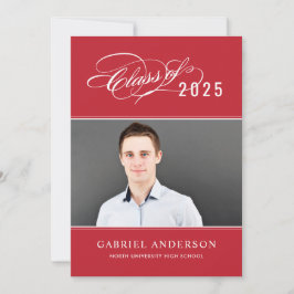 Convites Classe Elegante da Festa de formatura Vermelha I d