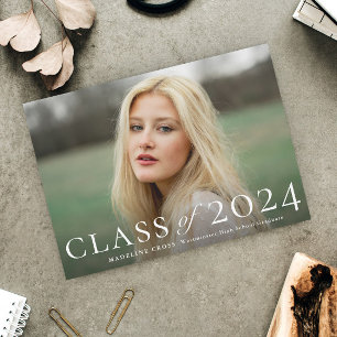 Convites Classe Elegante de Graduação de Foto 2023