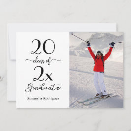 Convites Classe Elegante de Script de Festa de formatura Fo