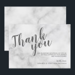 Convites Classe Elegante Mármore Branco Agradecimento de Ca<br><div class="desc">Cartão de Agradecimento de Casamento em Mármore Branco Elegante

com título em fonte de letra moderna cinza e texto em fonte sans serif moderna cinza sobre fundo de mármore branco.</div>