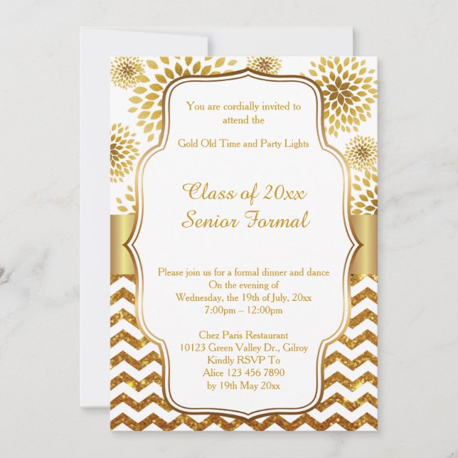 Convites Classe formal superior 2017 do baile de formatura (Frente)