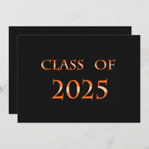 Convites Classe Laranja e Preta de Festa de formatura 2025