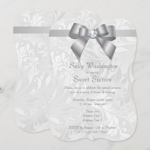 Convites Classe Luxuoso Arco de Diamante e Damask Sweet 16