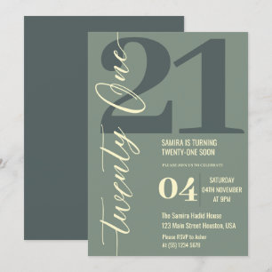 Convites Classe Minimalista Vigésimo Primeiro 21º Aniversár
