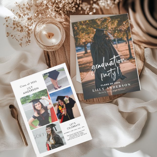 Convites Classe Modern Photo Graduation de 2025 (Criador carregado)