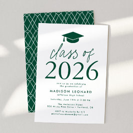 Convites Classe Moderna da Festa de formatura Verde de 2025