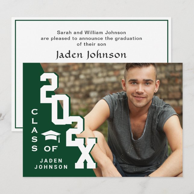 Convites Classe moderna de Festa de formatura FOTO de Forma (Frente/Verso)