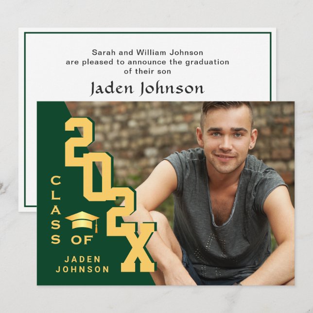 Convites Classe moderna de Festa de formatura FOTO de Forma (Frente/Verso)