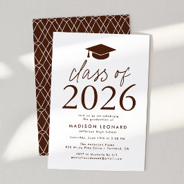 Convites Classe Moderna de Festa de formatura Marrom 2025