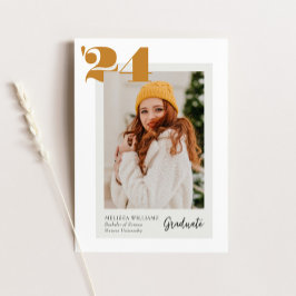 Convites Classe Moderna Negrito de 4 Graduação de Fotos 202