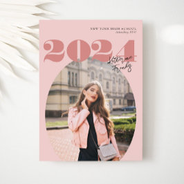 Convites Classe Moderna Oval Bold de Graduação de Foto 2024