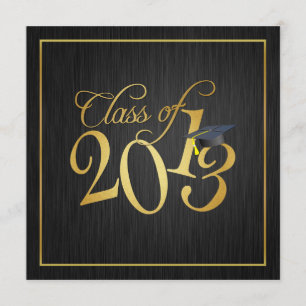 Convites Classe preta e Dourado Funky de 2013