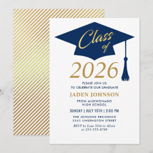 Convites Classe Simples Moderna de Festa de formatura 2025