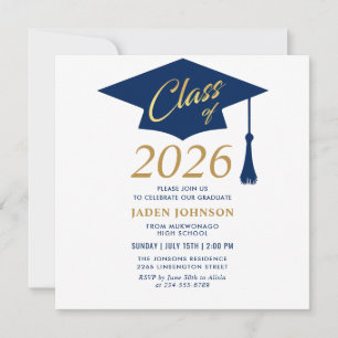 Convites Classe Simples Moderna de Festa de formatura 2025