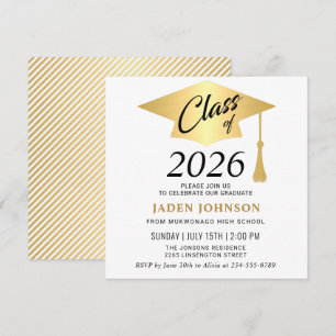 Convites Classe Simples Moderna de Festa de formatura 2025