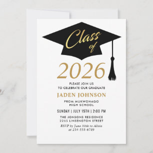 Convites Classe Simples Moderna de Festa de formatura 2025