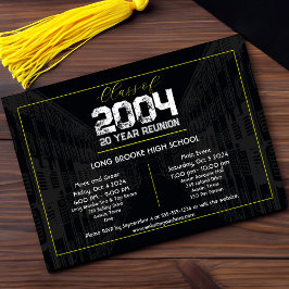 Convites Classe Sindicato Negro Elegante - Reunião de 20 An