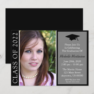 Convites Classe Tradicional De Invit De Graduação (Preto) D