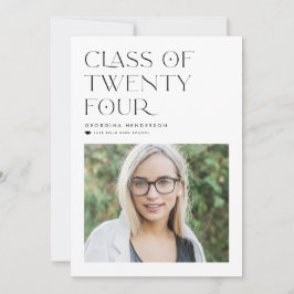 Convites Classe traseira da graduação minimalista moderna d