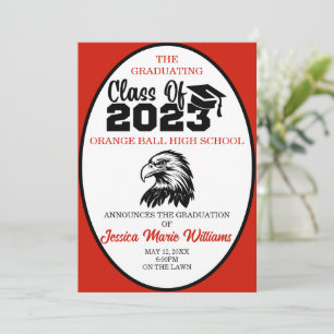 Convites Classe Vermelha e Preta de Graduação 2023