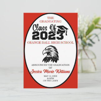 Convites Classe Vermelha e Preta de Graduação 2023