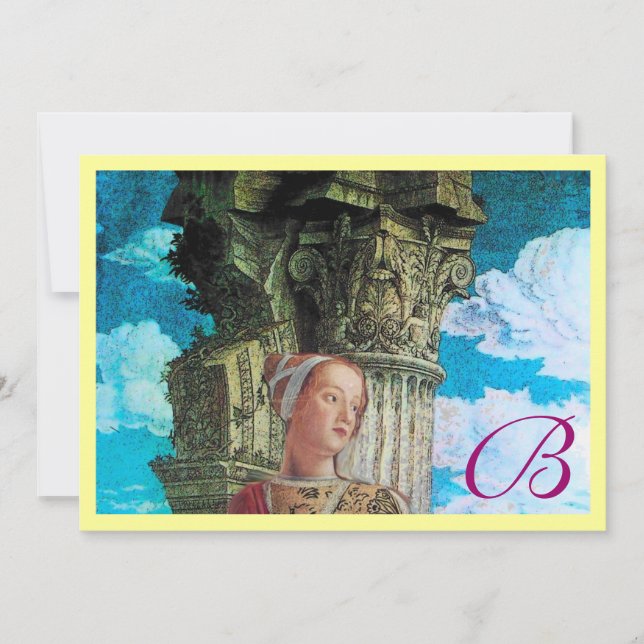 Convites CLASSIC BEAUTY MONOGRAM amarelo brilhante (Frente)