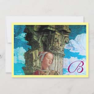 Convites CLASSIC BEAUTY MONOGRAM amarelo claro