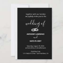Convites Classic Black and White Formal Custom Wedding