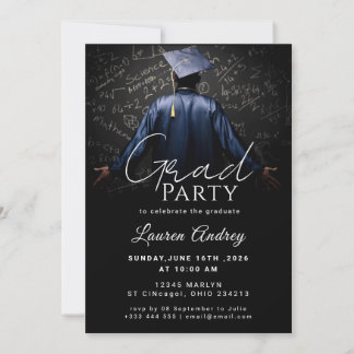 Convites Classic Black Graduation Invitation