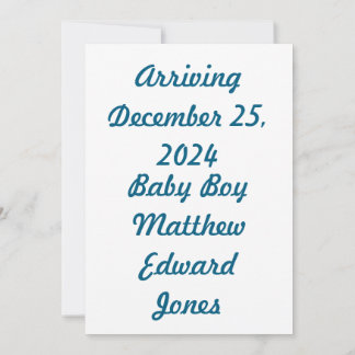 Convites Classic Blue Baby Boy Stork Announcement Card