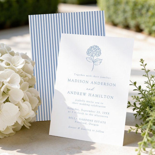 Convites Classic Blue Hydrangea Wedding (Criador carregado)