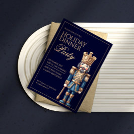 Convites Classic blue nutcracker christmas invitation