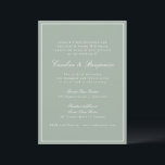 Convites Classic Border Script Elegant Wedding Sage RSVP<br><div class="desc">This classic wedding invitation features a soft sage green background, refined serif typography, and an elegant double-line border. The formal wording and balanced layout create a timeless, traditional feel while the muted color palette keeps it fresh and modern. Perfect for couples planning a garden, estate, or classic ceremony with a...</div>
