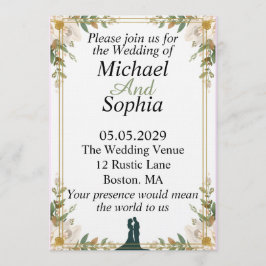 Convites Classic Botanical Border Wedding Invitation