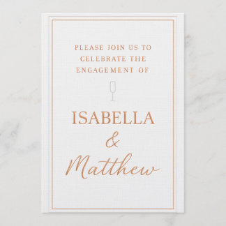 Convites Classic Bronze Accents Couple Party Invite