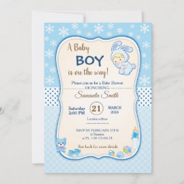 Convites Classic bunny Baby Shower Invitation