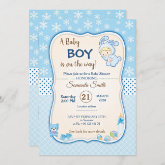 Convites Classic bunny Baby Shower Invitation