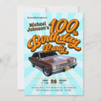 Classic Car Vintage Fun Retro 100th Festa de anive