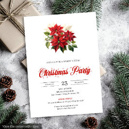 Convites Classic Christmas Bouquet Floral Watercolor Invite