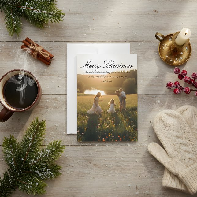 Convites Classic Christmas Card – Joyful Holiday Wishes (Criador carregado)