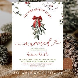 Convites Classic Christmas Mistletoe Bridal Shower