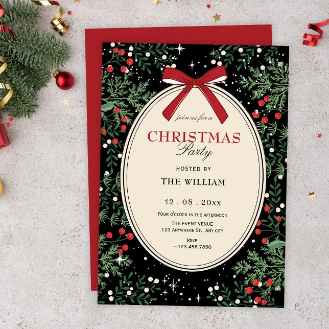 Convites Classic christmas party  (Criador carregado)