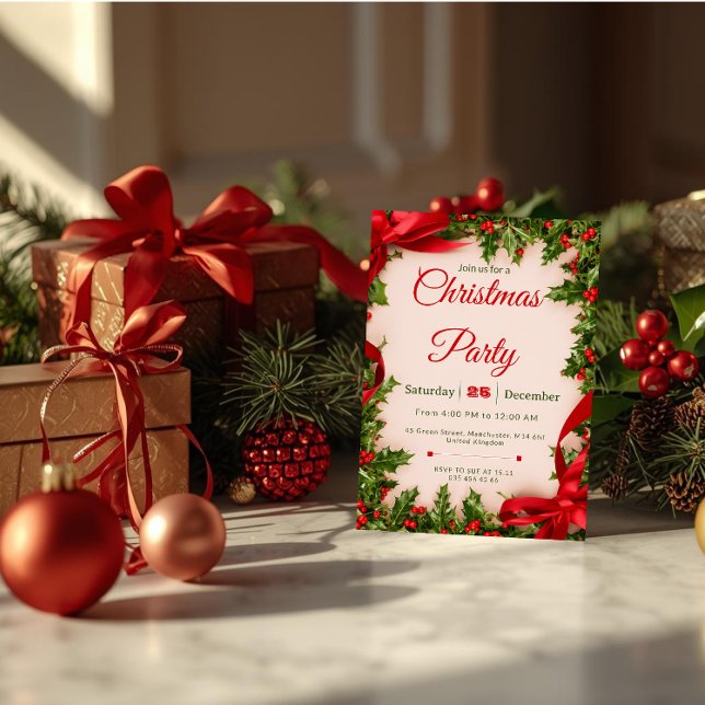 Convites Classic Christmas Party Invitation (Criador carregado)