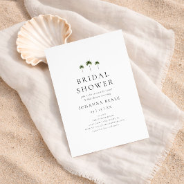 Convites Classic Coastal Minimal Palm Tree Bridal Shower