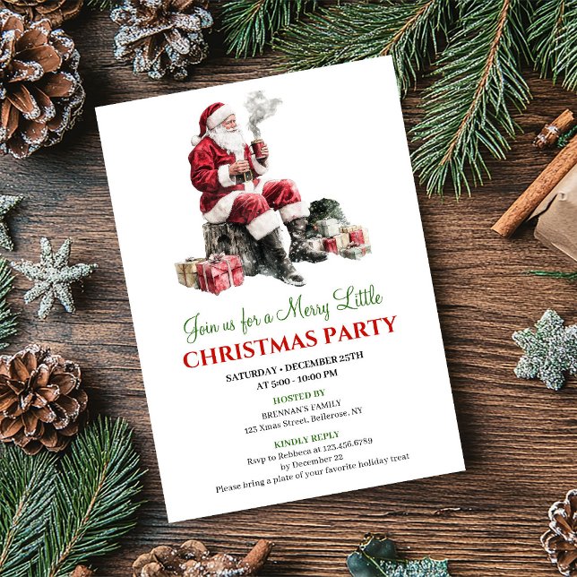 Convites Classic Cozy Holiday Scene Party Invitation Card (Classic Cozy Holiday Scene Party Invitation Card)