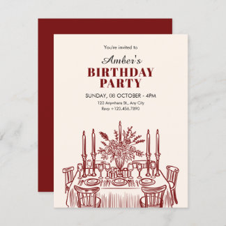 Convites Classic Dining table birthday