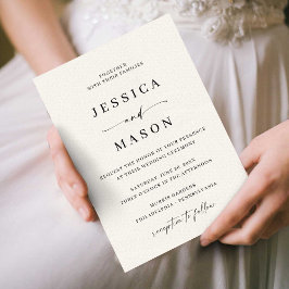 Convites Classic Elegance Modern Minimal Wedding Invitation